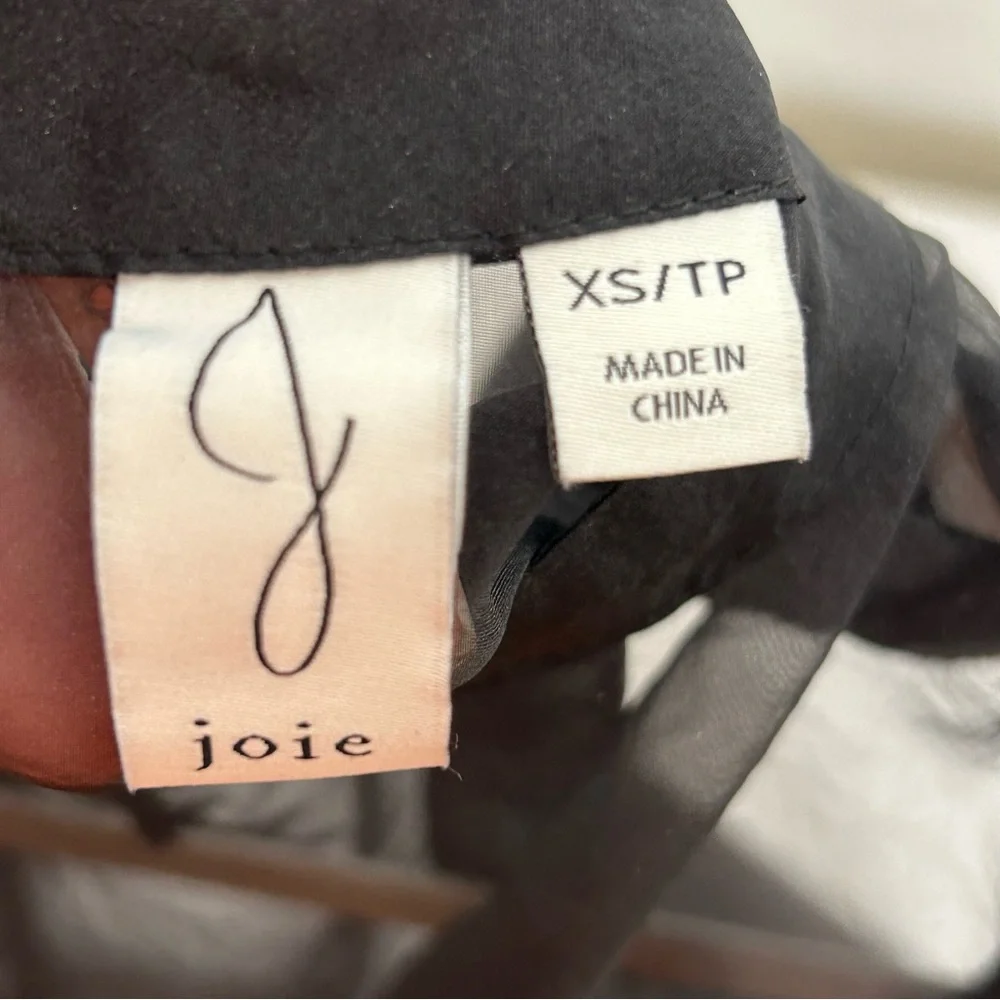 Joie Black Sheer Ruffle Sleeve Blouse - Picture 5 of 10